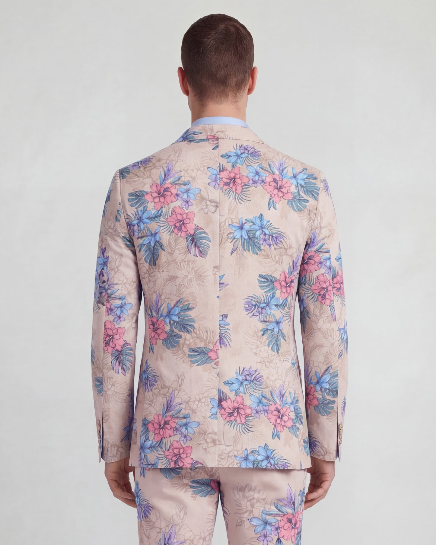 HADRIAN EXOTIC FLORAL NEUTRAL MENS TAILORED BLAZER