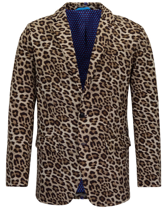 JULIUS LEOPARD BROWN MENS TAILORED BLAZER