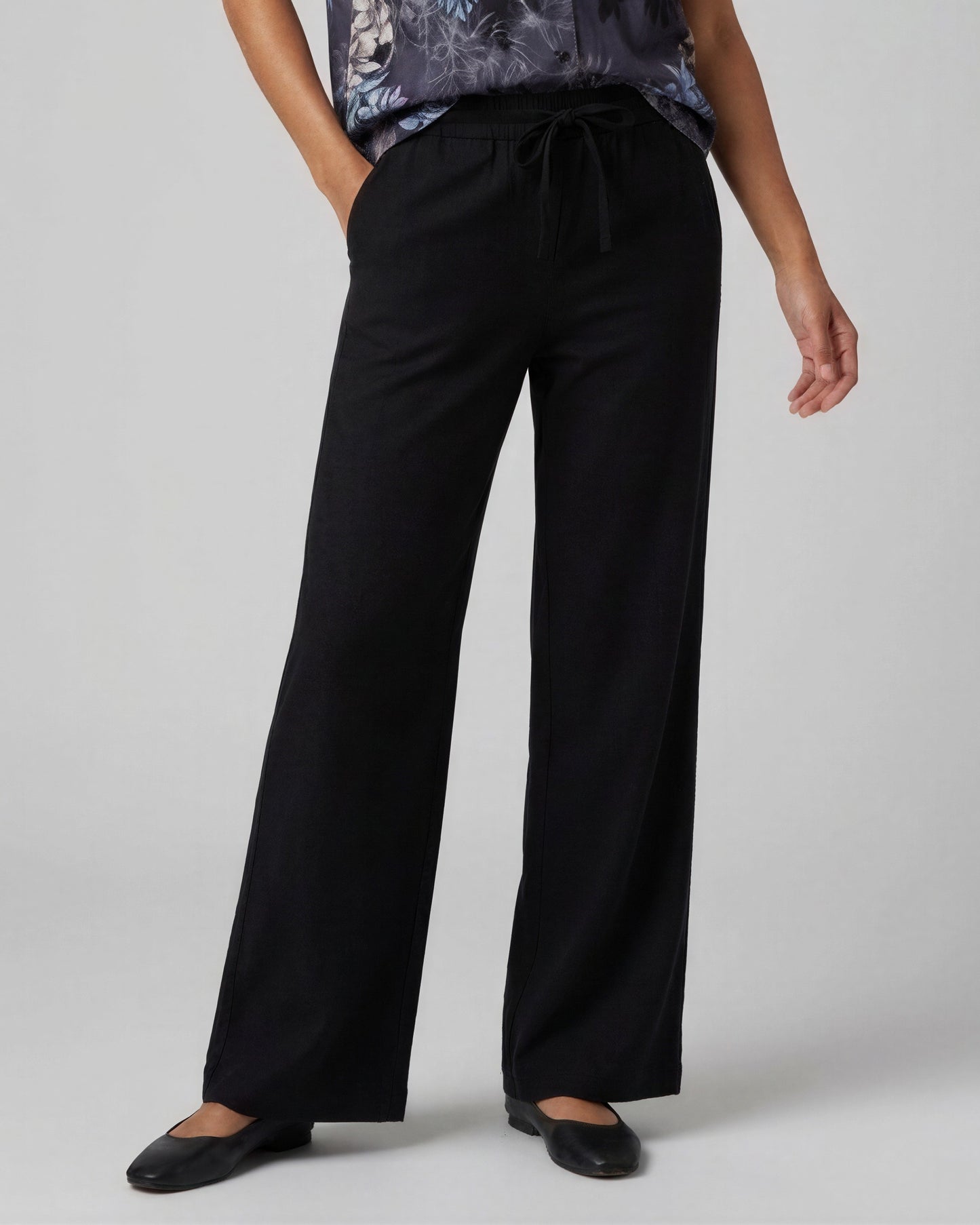 LILLIAN BLACK WOMENS WIDE-LEG PANT