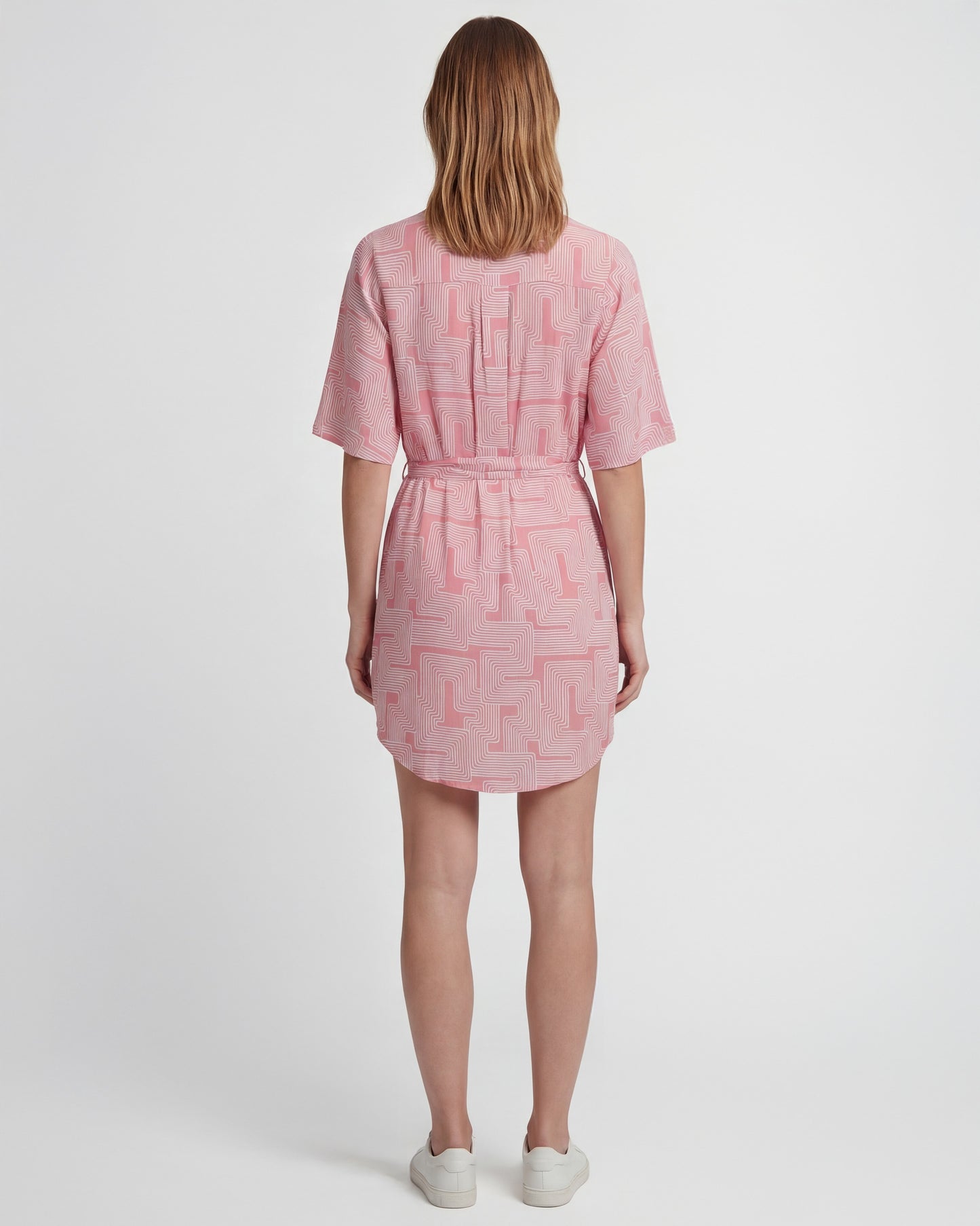 SERENA INTER TWINE CORAL WOMENS WRAP SHIRT DRESS