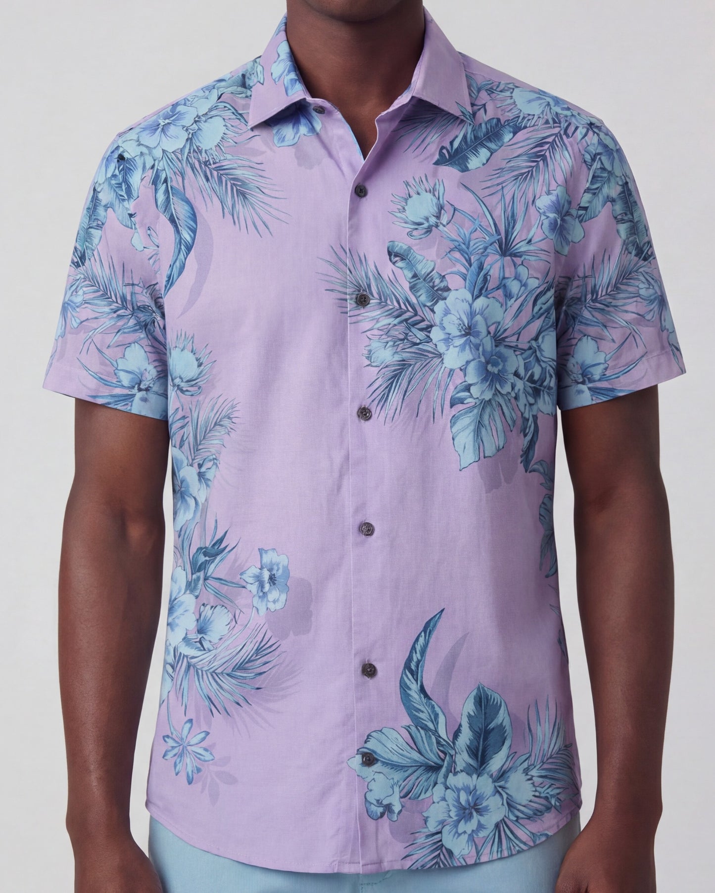 TYLER MALI FLORAL LAVENDER MENS SHORT SLEEVE SHIRT