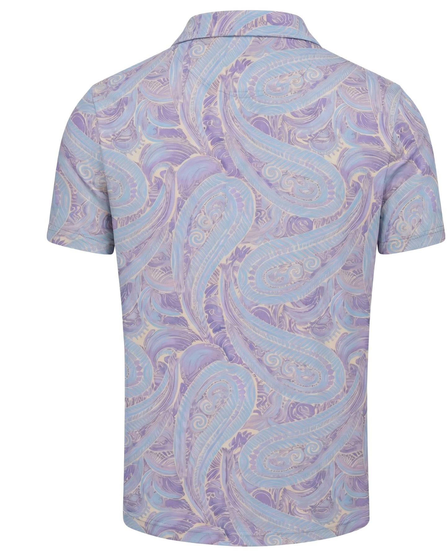 BOBBY MARAKESH PAISLEY HELIO MENS WOOL JOHNNY COLLAR POLO