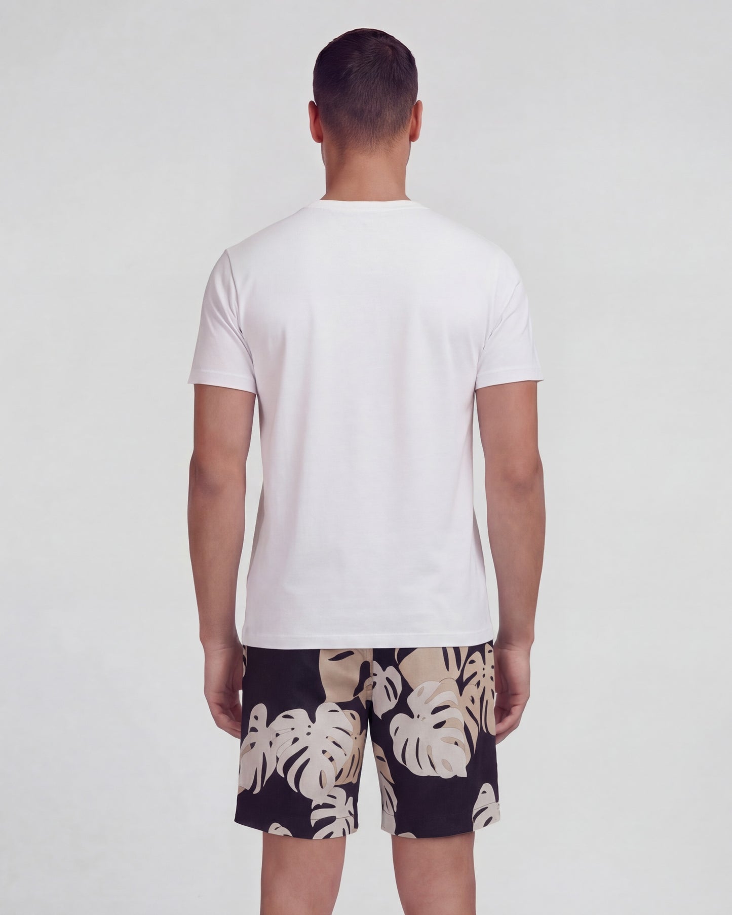 EDWARD MONSTERA FLORAL SMOKE MENS FLAT FRONT SHORT