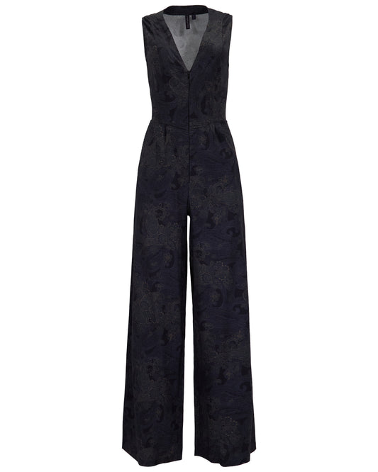 JENNY PAISLEY EXPLOSION BLACK WOMENS TAILORED JUMPSUIT