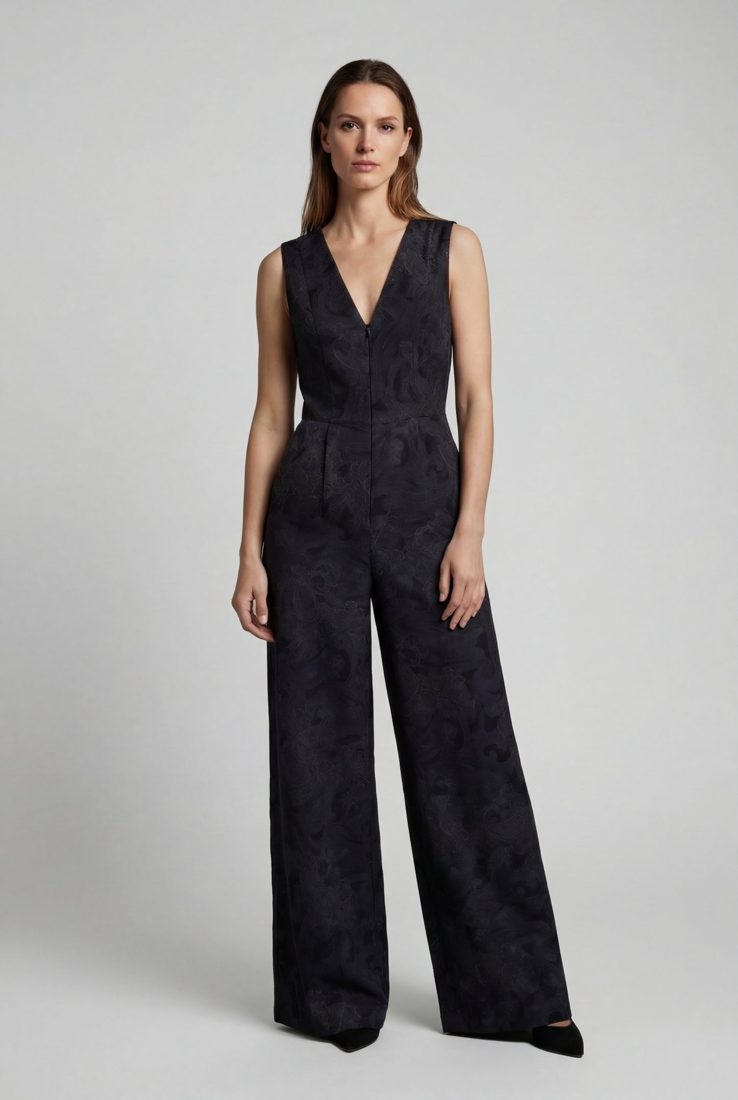 JENNY PAISLEY EXPLOSION BLACK WOMENS TAILORED JUMPSUIT