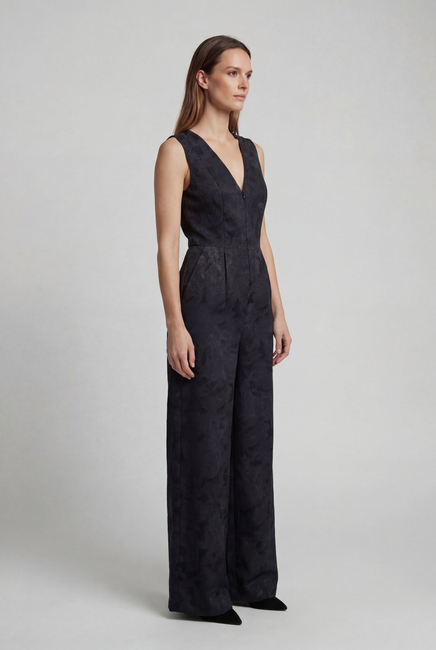 JENNY PAISLEY EXPLOSION BLACK WOMENS TAILORED JUMPSUIT