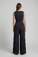 JENNY PAISLEY EXPLOSION BLACK WOMENS TAILORED JUMPSUIT