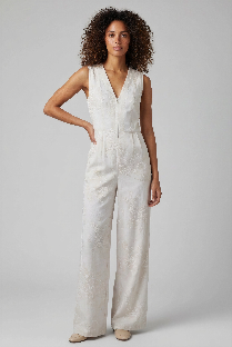 JENNY PAISLEY EXPLOSION IVORY WOMENS TAILORED JUMPSUIT