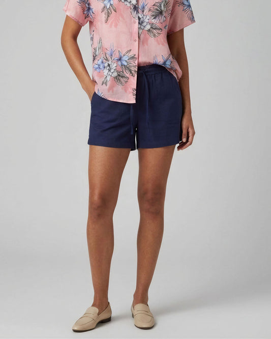 LEANNE NAVY WOMENS DRAWSTRING SHORT