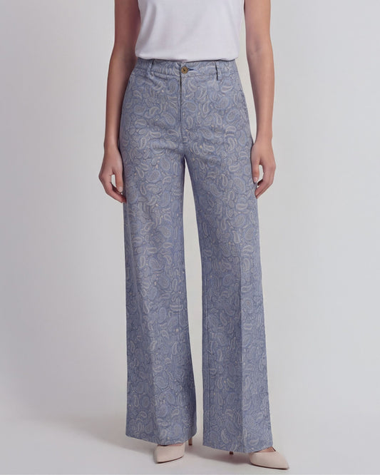 PHILLIS PAISLEY PILE NATURAL WOMENS WIDE-LEG PANT