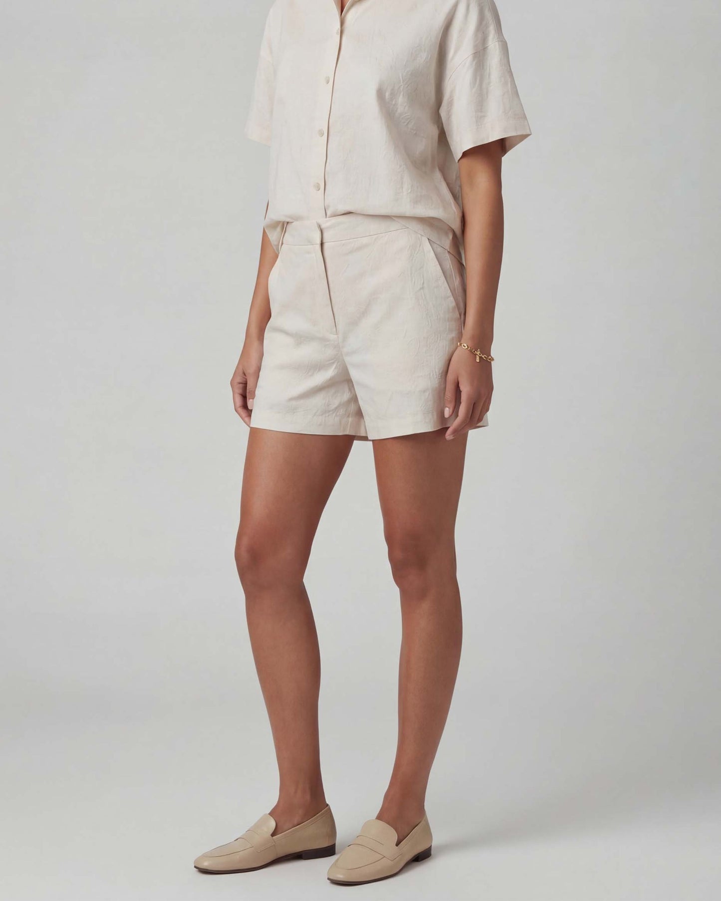 FREDA PAISLEY EXPLOSION IVORY WOMENS TAILORED SHORT