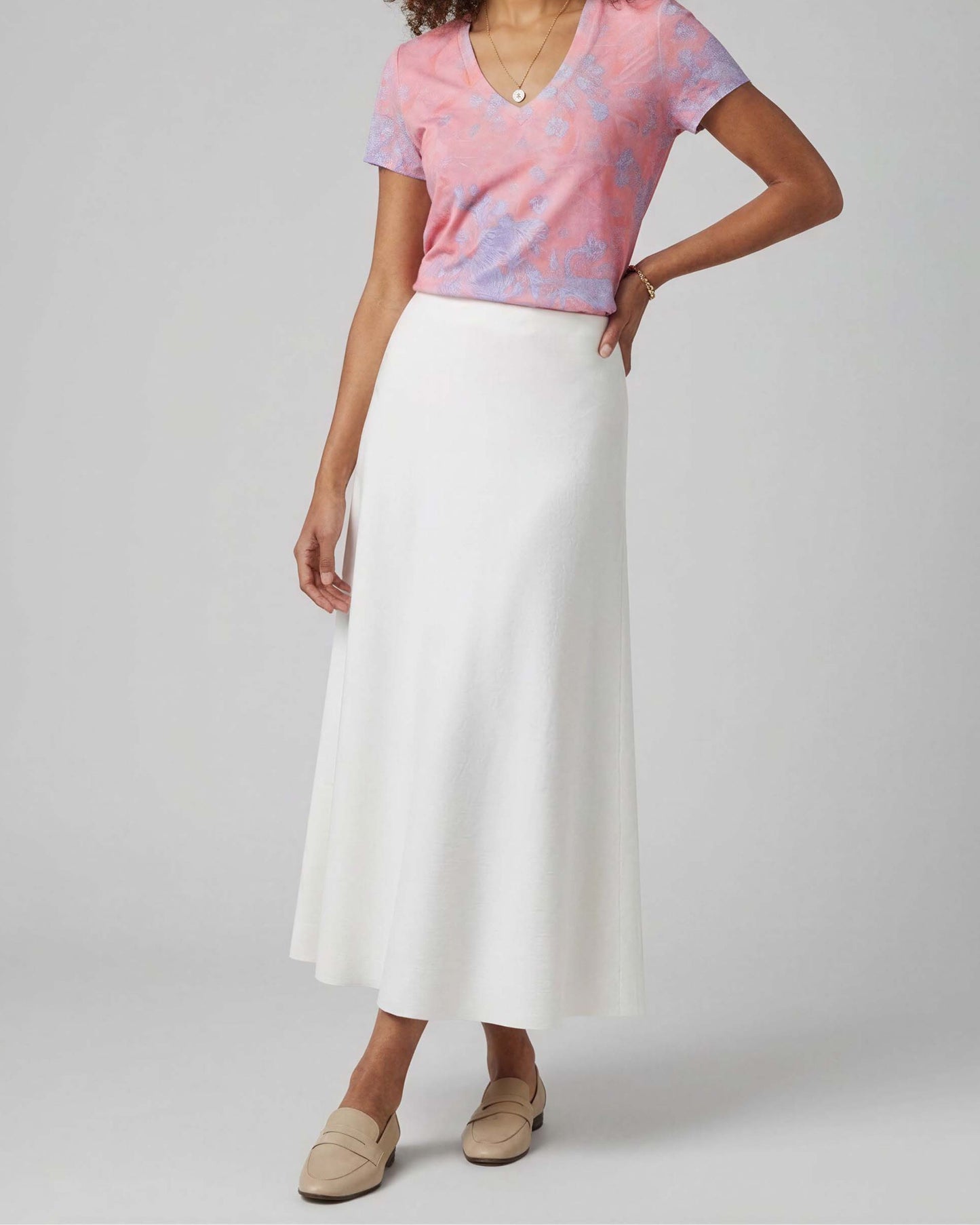MARNI WHITE WOMENS MIDI SKIRT