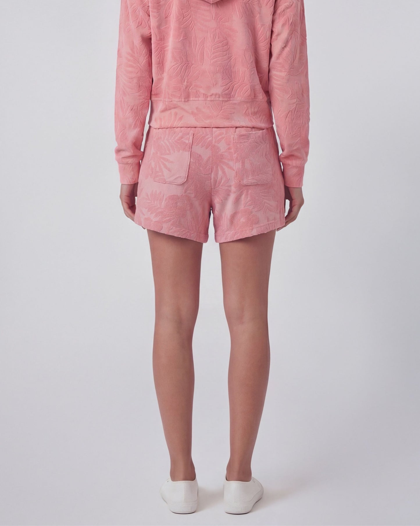 TESS CORAL WOMENS DRAWSTRING TERRY TOWELING SHORT