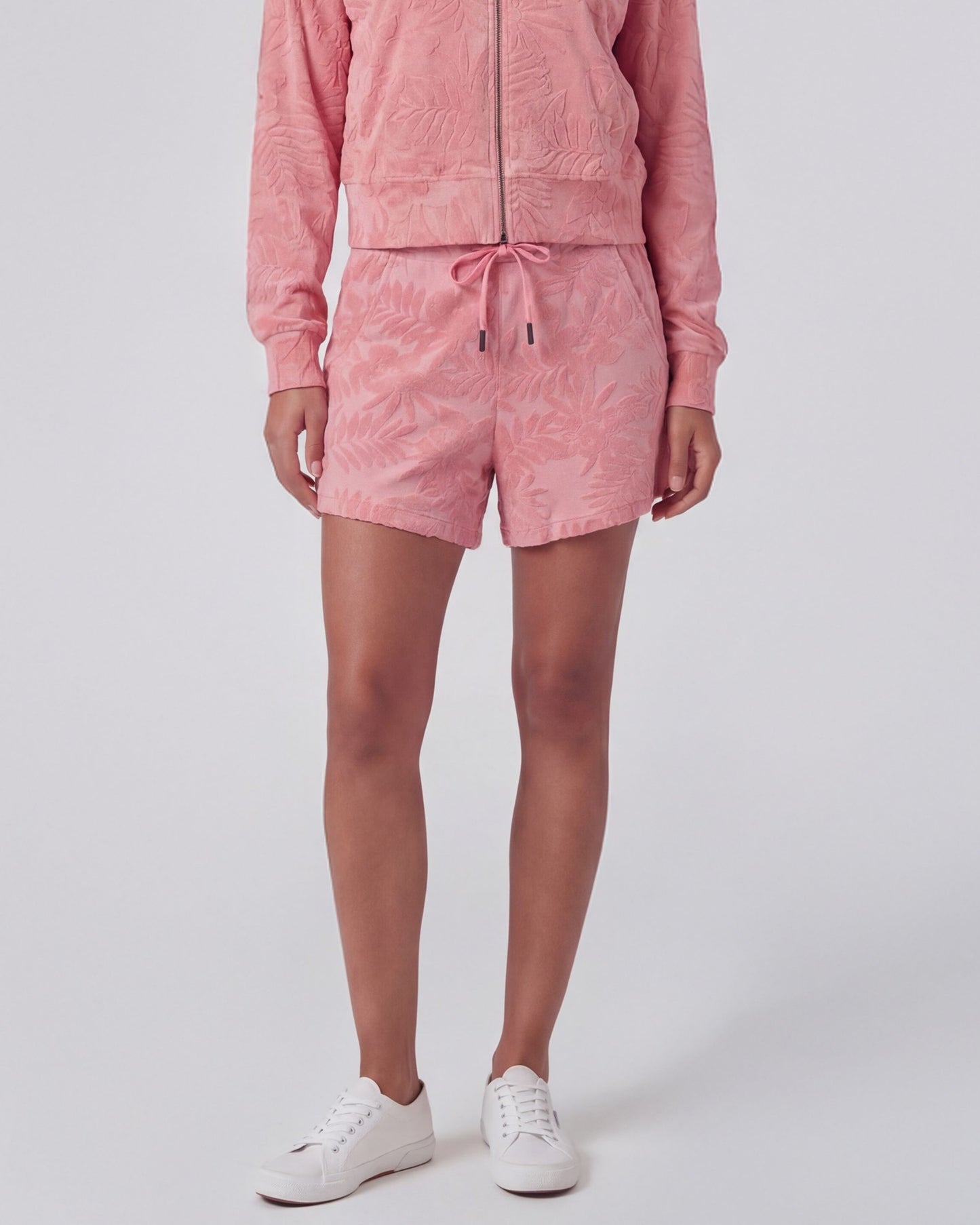 TESS CORAL WOMENS DRAWSTRING TERRY TOWELING SHORT