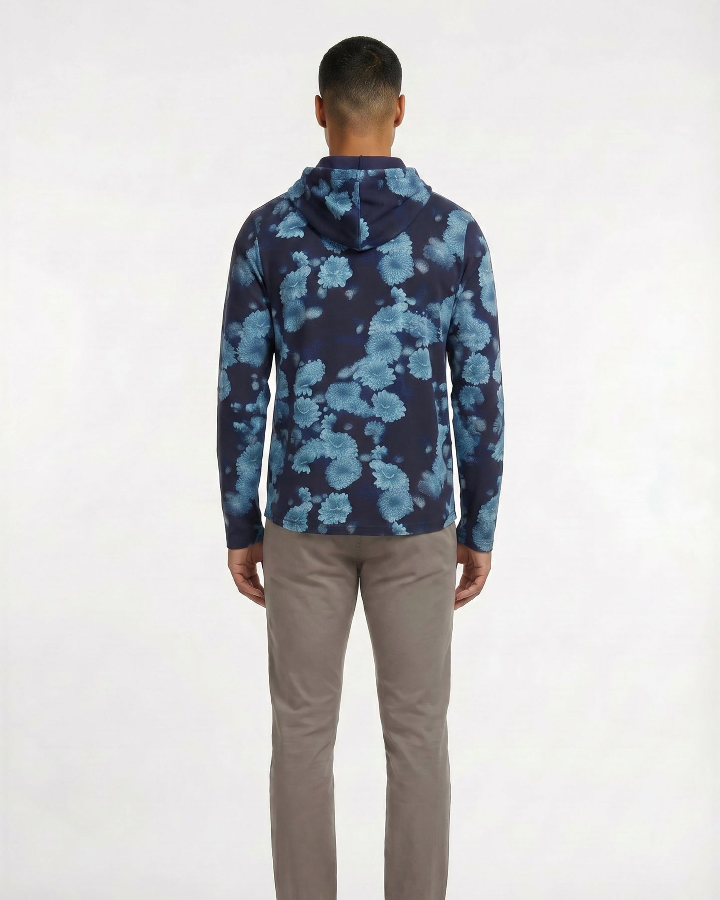 HORATIO SERIOUS FLORAL HOODIE - NAVY