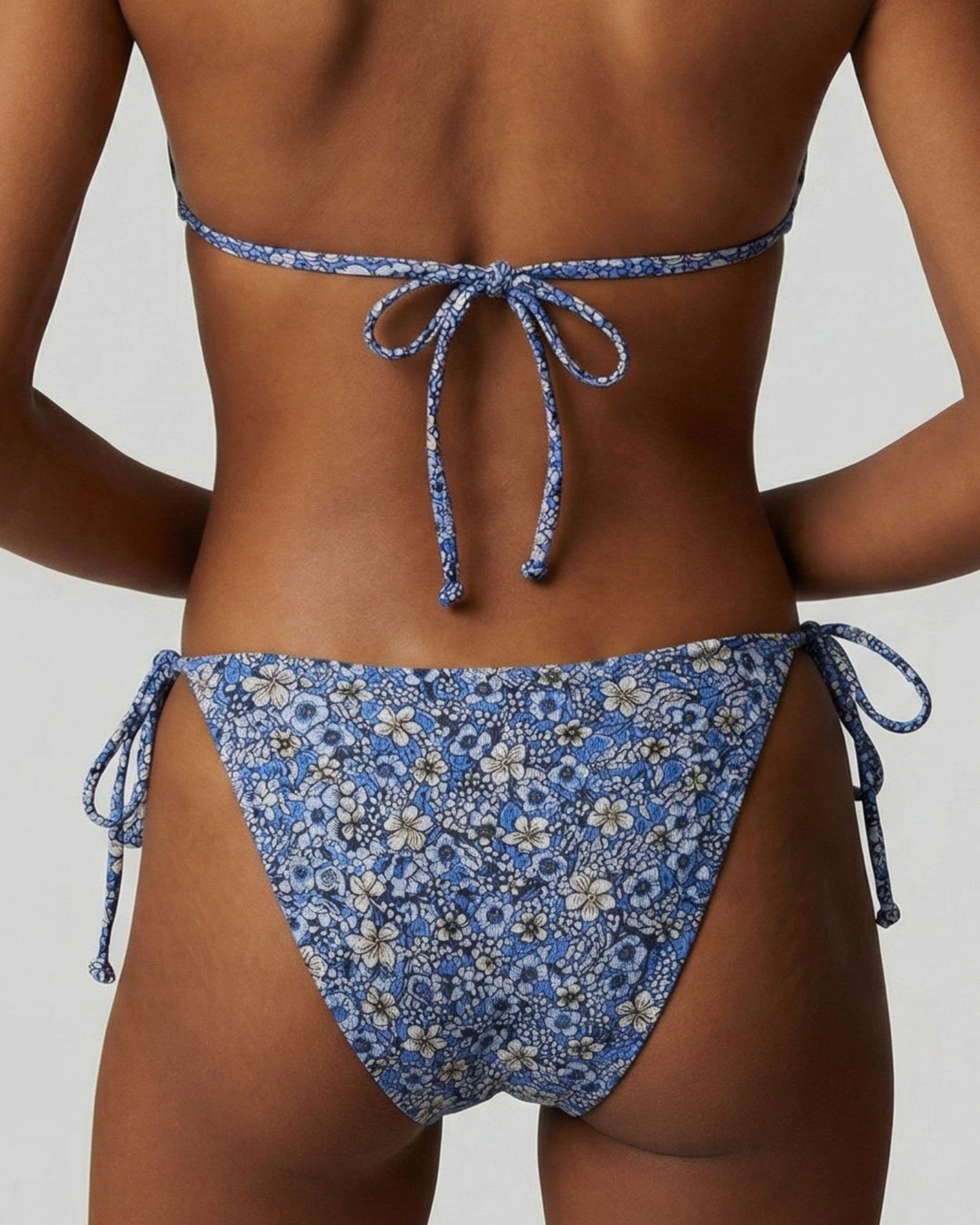 BONITA FLORAL FIELD BLUE WOMENS BIKINI BOTTOM