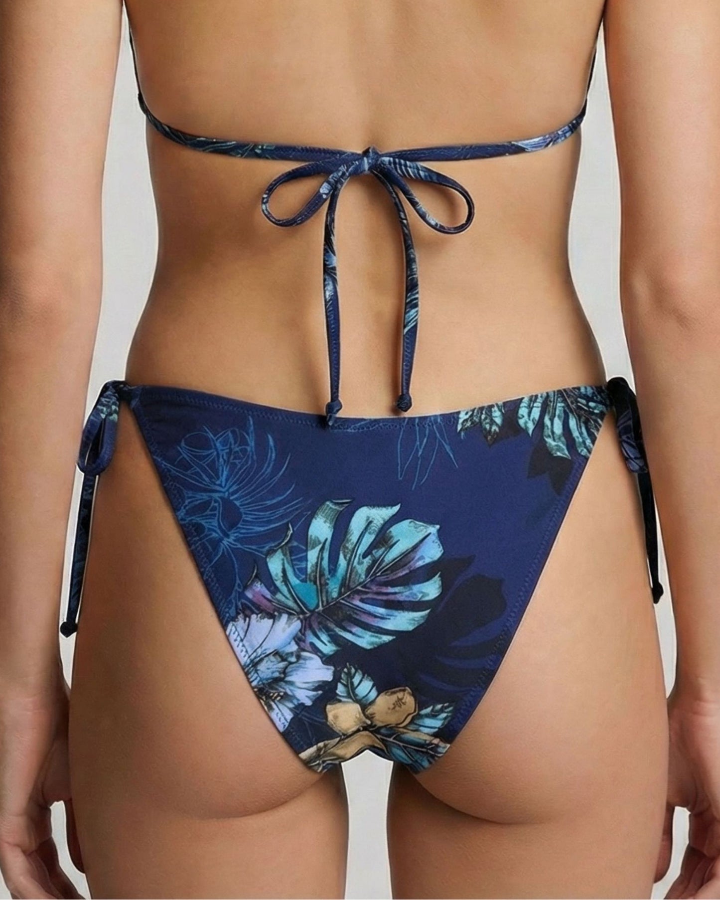 BONITA EXOTIC FLORAL NAVY WOMENS BIKINI BOTTOM