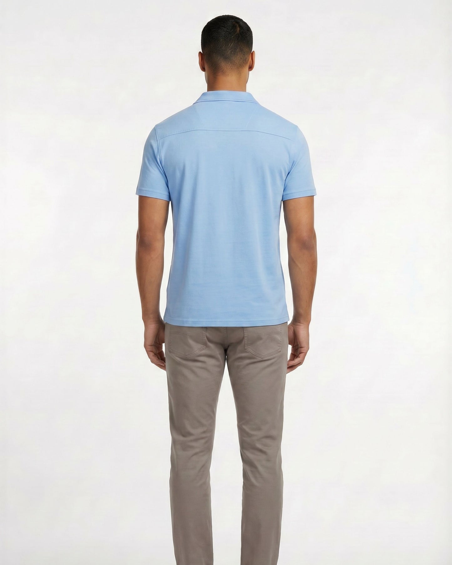 BOBBY MERINO JERSEY COLLARED SHIRT -BLUE