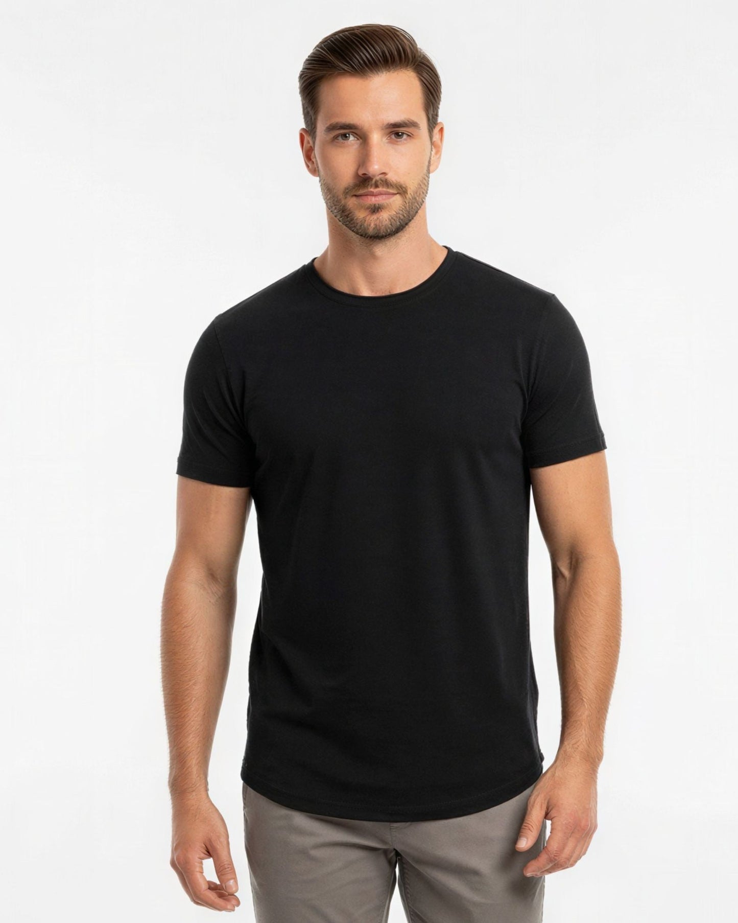 CASSIUS MERINO JERSEY CREW NECK T-SHIRT - BLACK