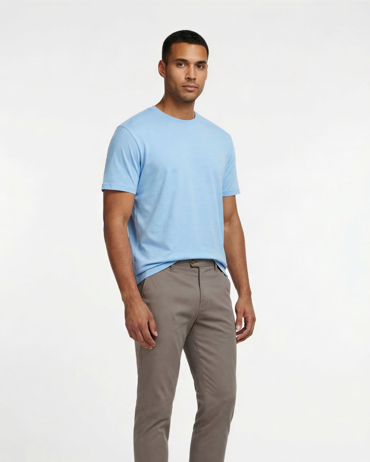 CASSIUS MERINO JERSEY CREW NECK T-SHIRT - BLUE