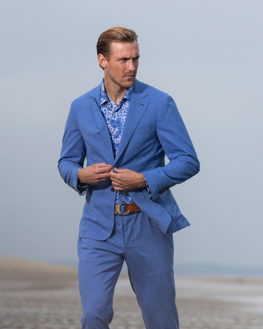 JUDD HALF LINED TAILORED WOOL BLAZER - OCEAN