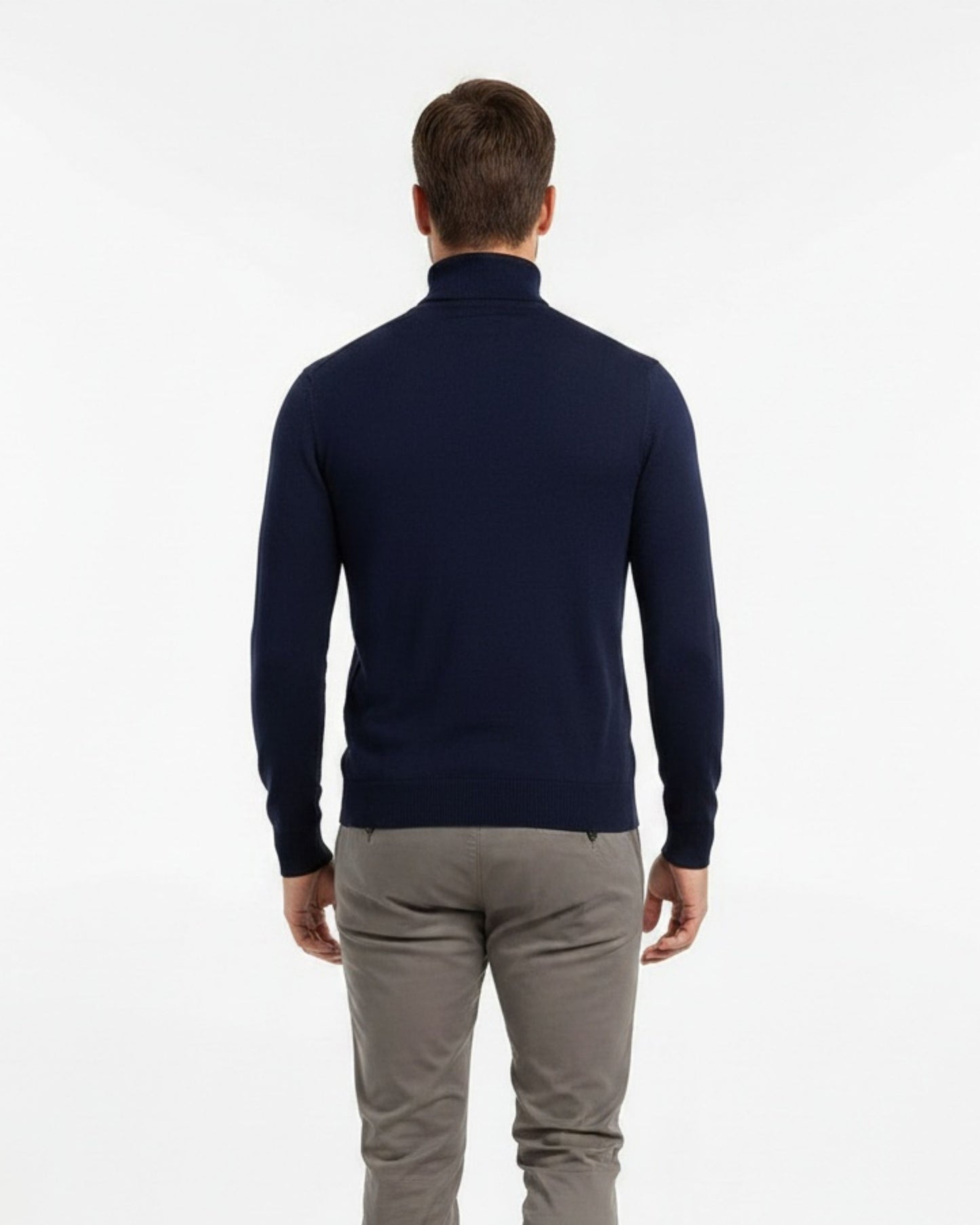 RONAN MERINO TURTLENECK SWEATER - NAVY