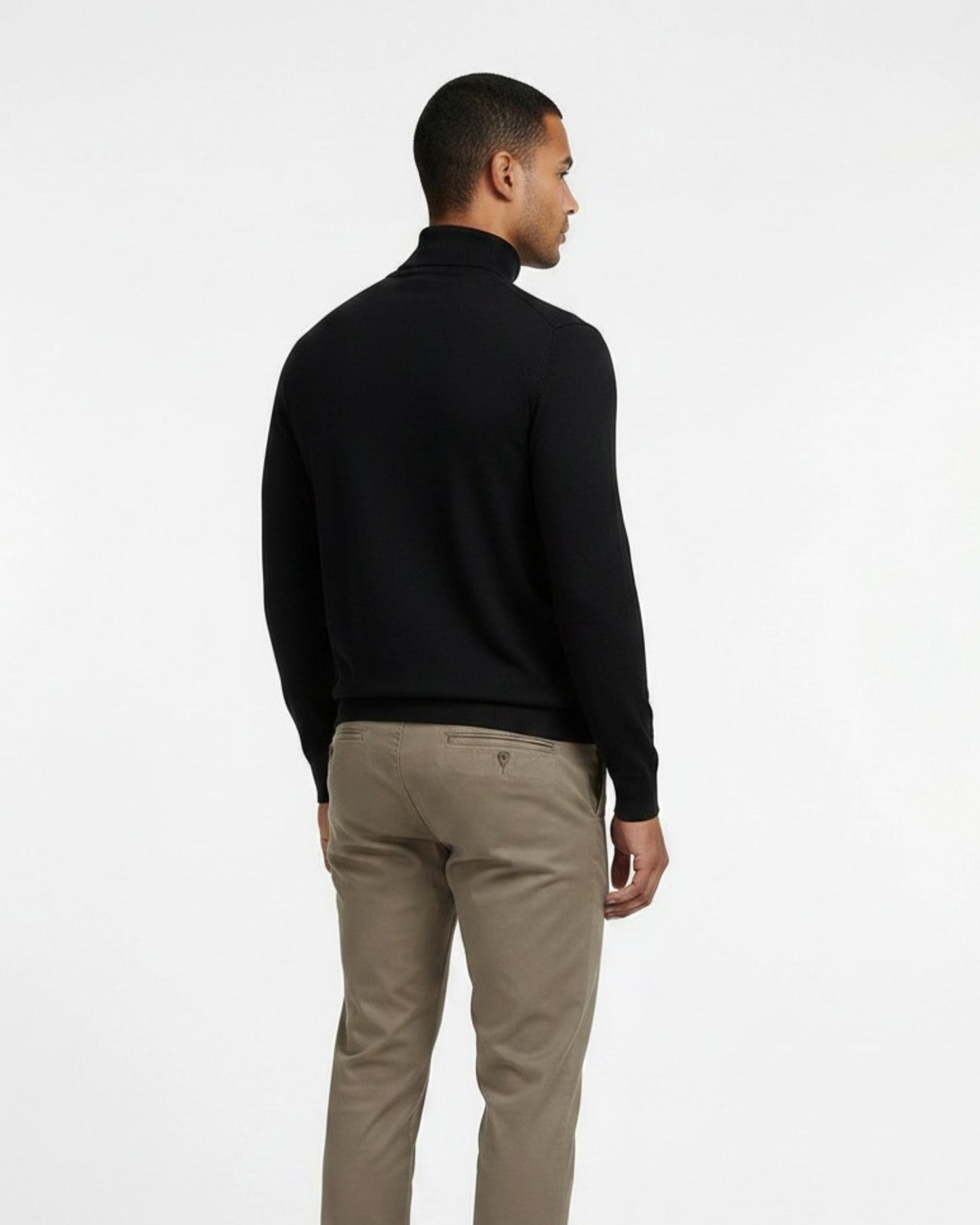 RONAN MERINO TURTLENECK SWEATER - BLACK