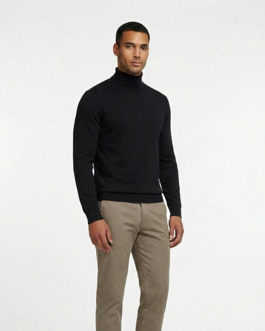 RONAN MERINO TURTLENECK SWEATER - BLACK