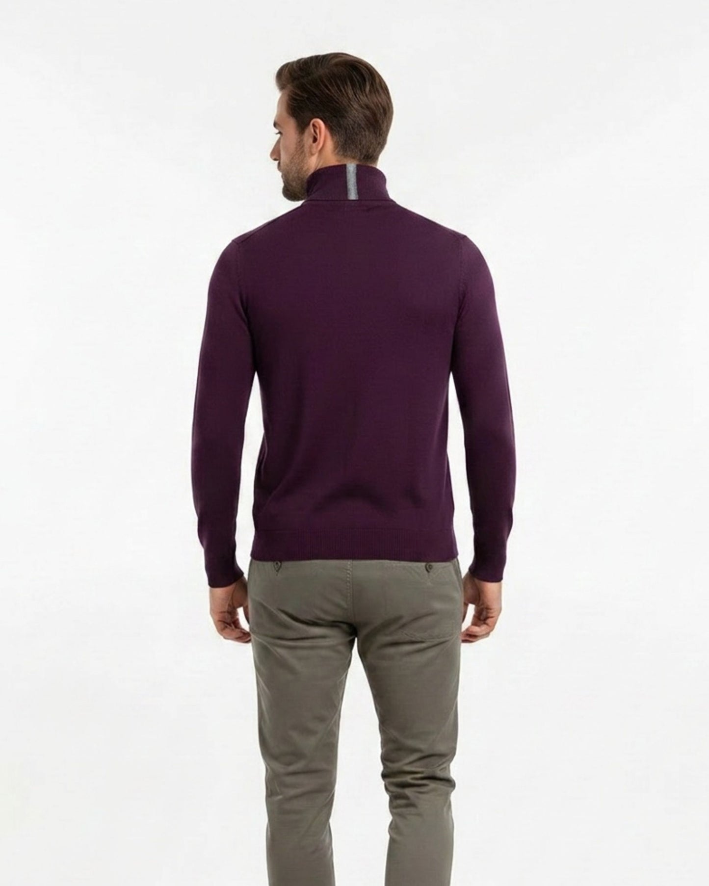 RONAN MERINO TURTLENECK SWEATER - PLUM