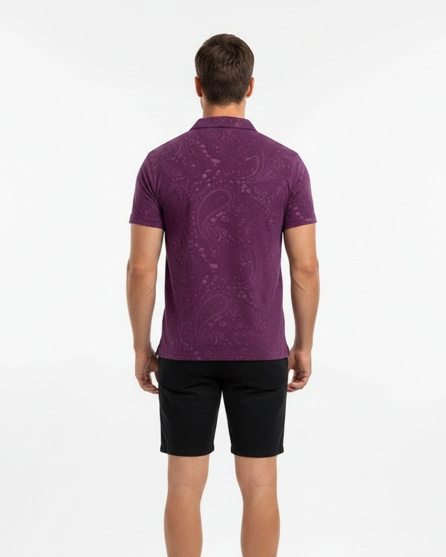 JOHNNY TOWEL POLO SHIRT - PLUM