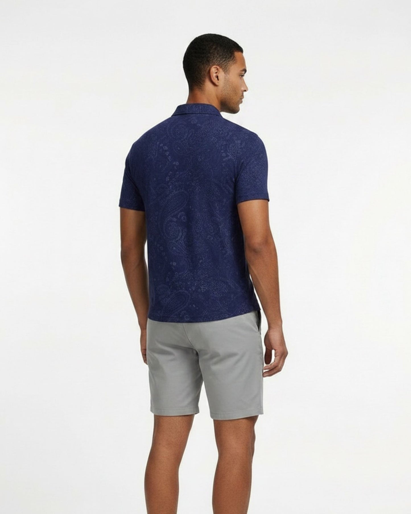 JOHNNY TOWEL POLO SHIRT - NAVY