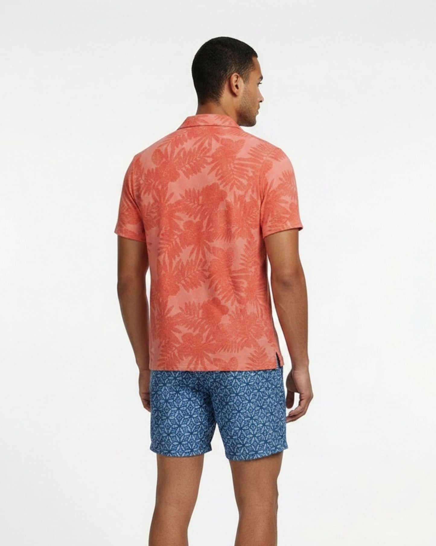 JOHNNY FARM FLORAL TOWEL POLO - MELON