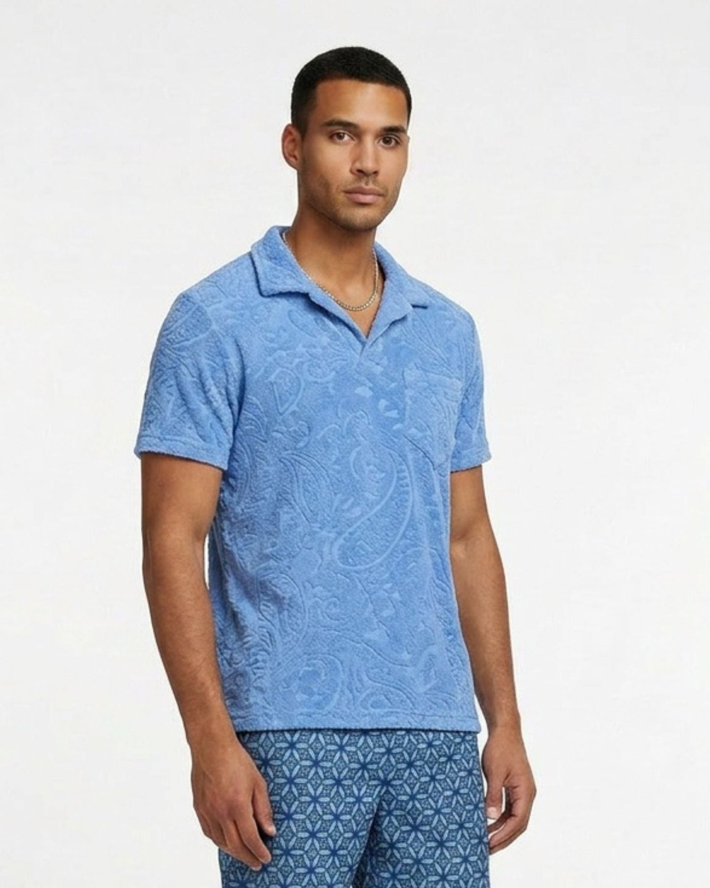 JOHNNY TOWEL POLO SHIRT IN ROYAL