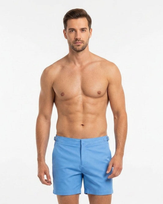 NEPTUNE OXFORD TAILORED SWIM SHORT - BLUE