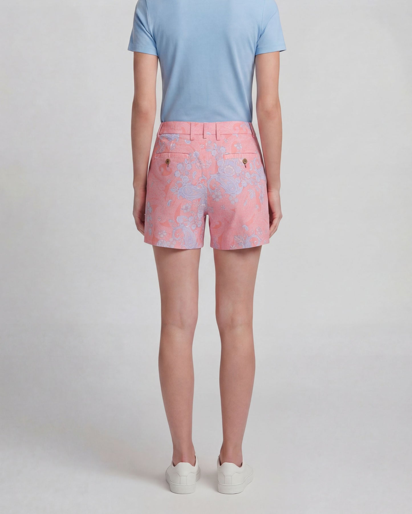 FREDA PAISLEY EXPLOSION CORAL WOMENS TAILORED SHORT
