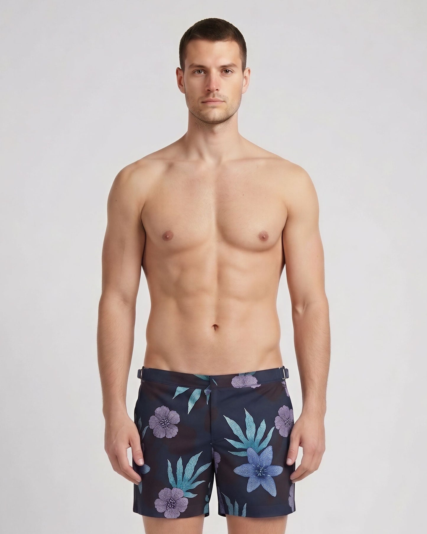 POOL FLORAL MEMORY SWIM SHORT - NAVY