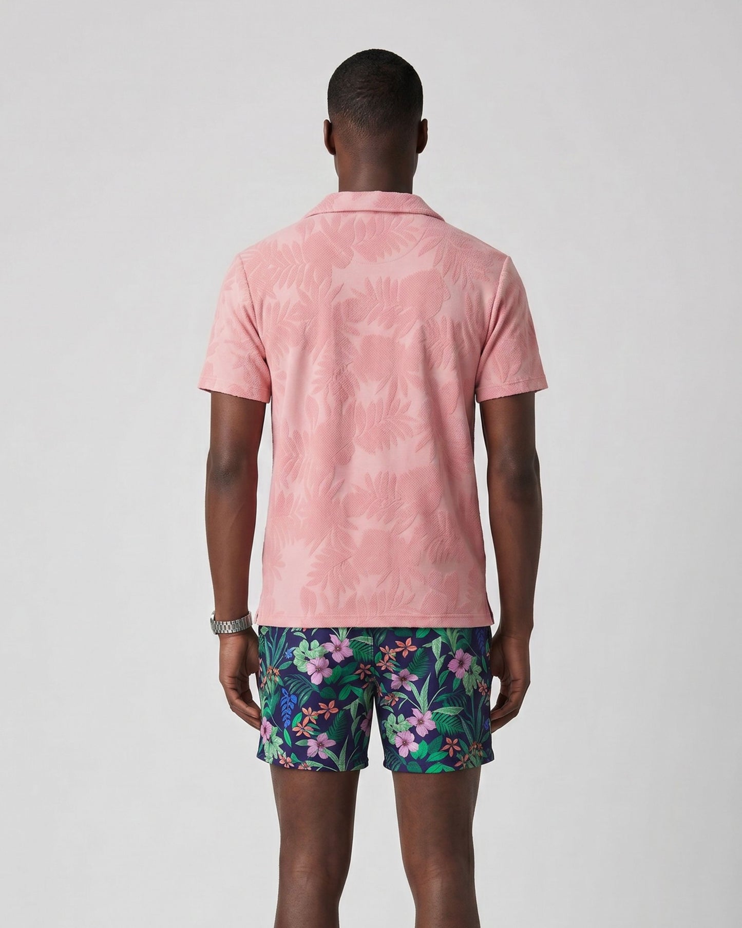 JOHNNY FARM FLORAL FRESH TOWEL POLO SHIRT - PINK