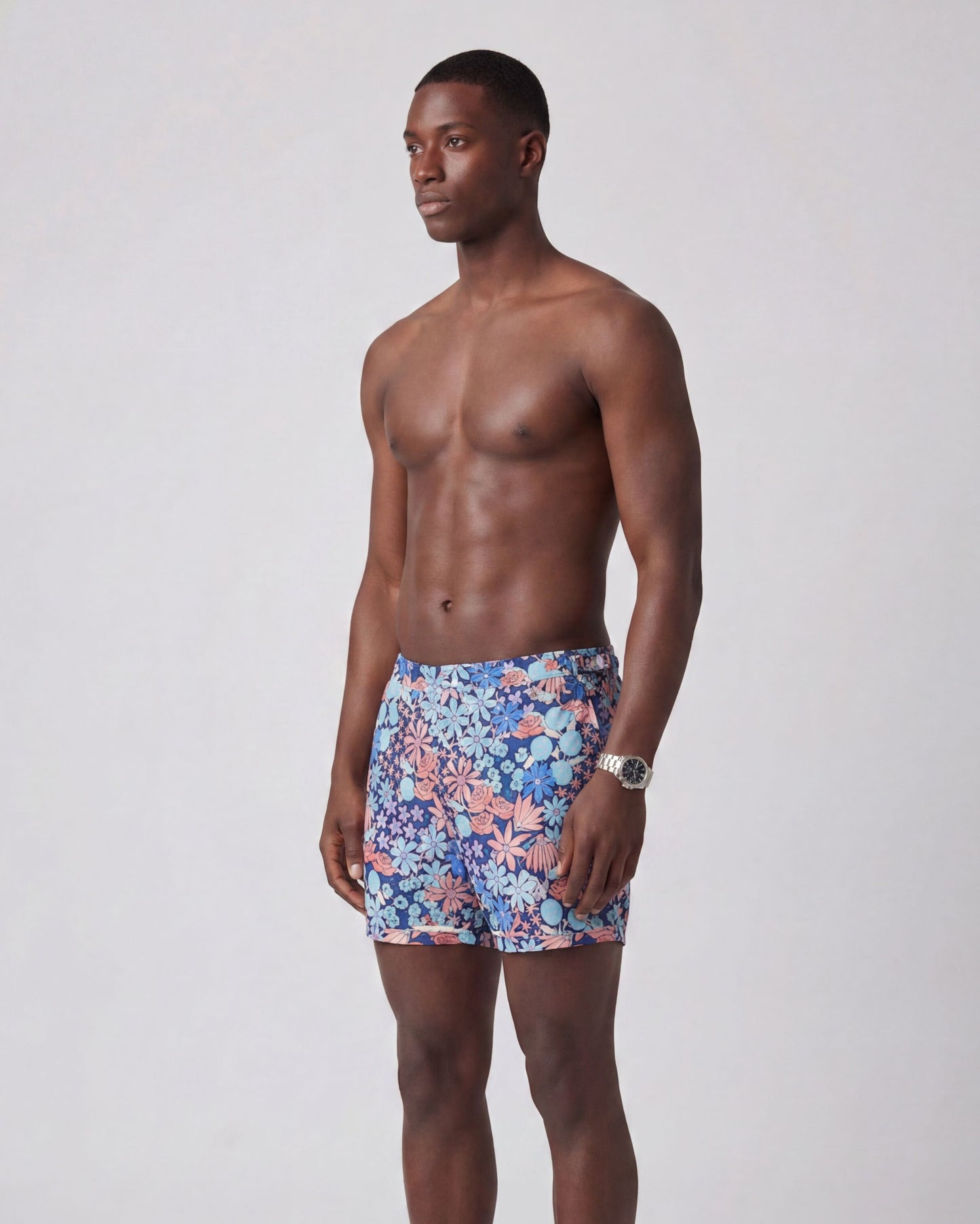 POOL ROUGH FLORAL SWIM SHORT - NAVY
