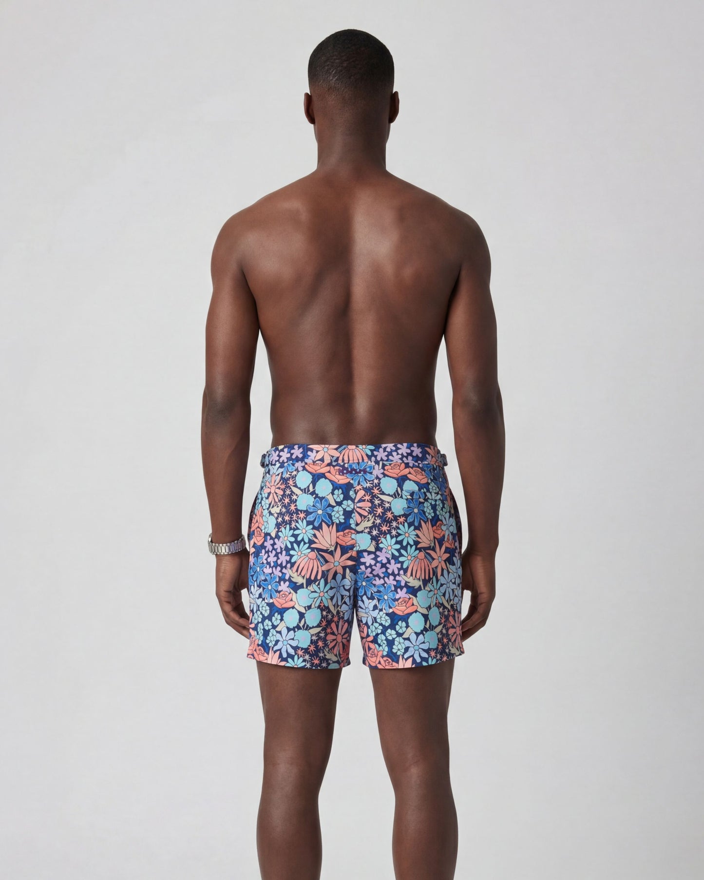 POOL ROUGH FLORAL SWIM SHORT - NAVY