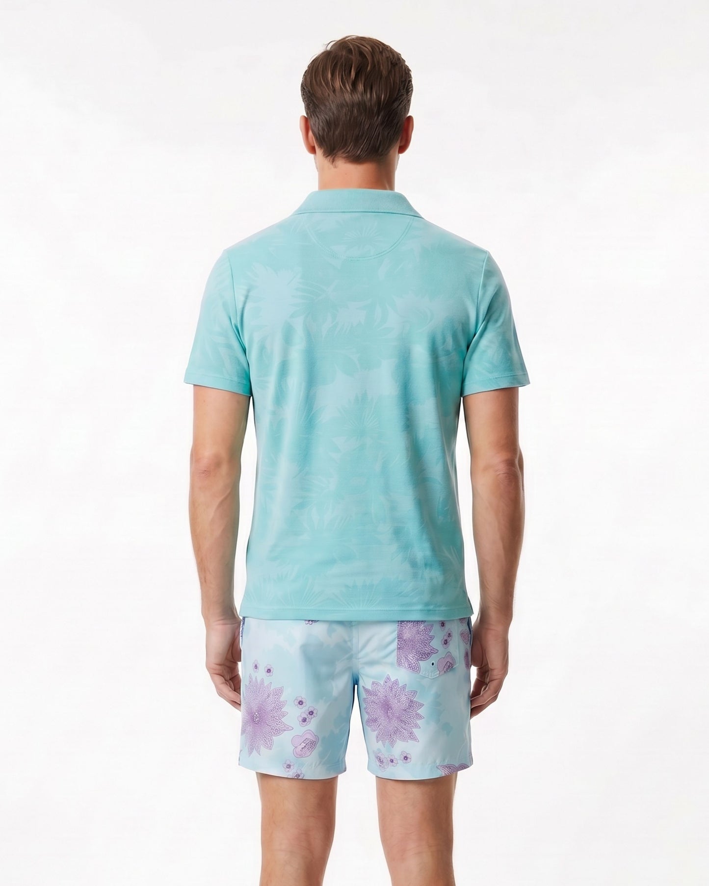 JOHNNY FARM FLORAL TOWEL POLO SHIRT - SPEARMINT