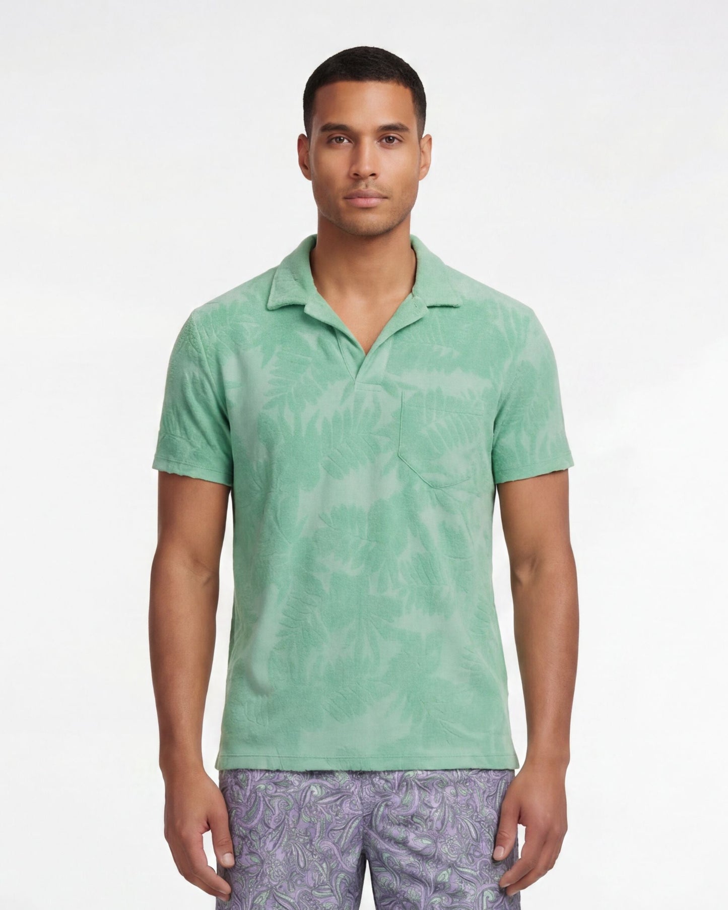 JOHNNY FARM FLORAL TOWEL POLO - CLOVER