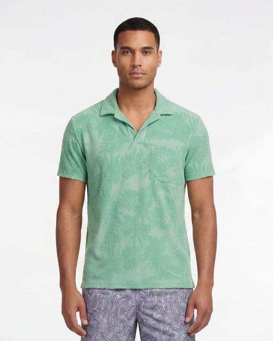 JOHNNY FARM FLORAL TOWEL POLO - CLOVER