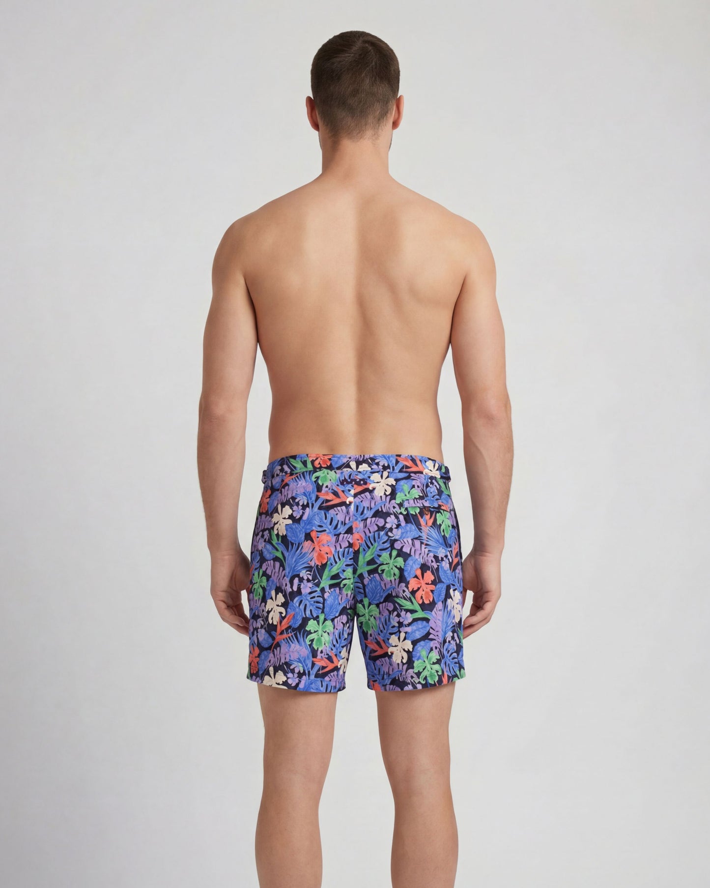 POOL FLAT TROPICAL SWIM SHORT - NAVY
