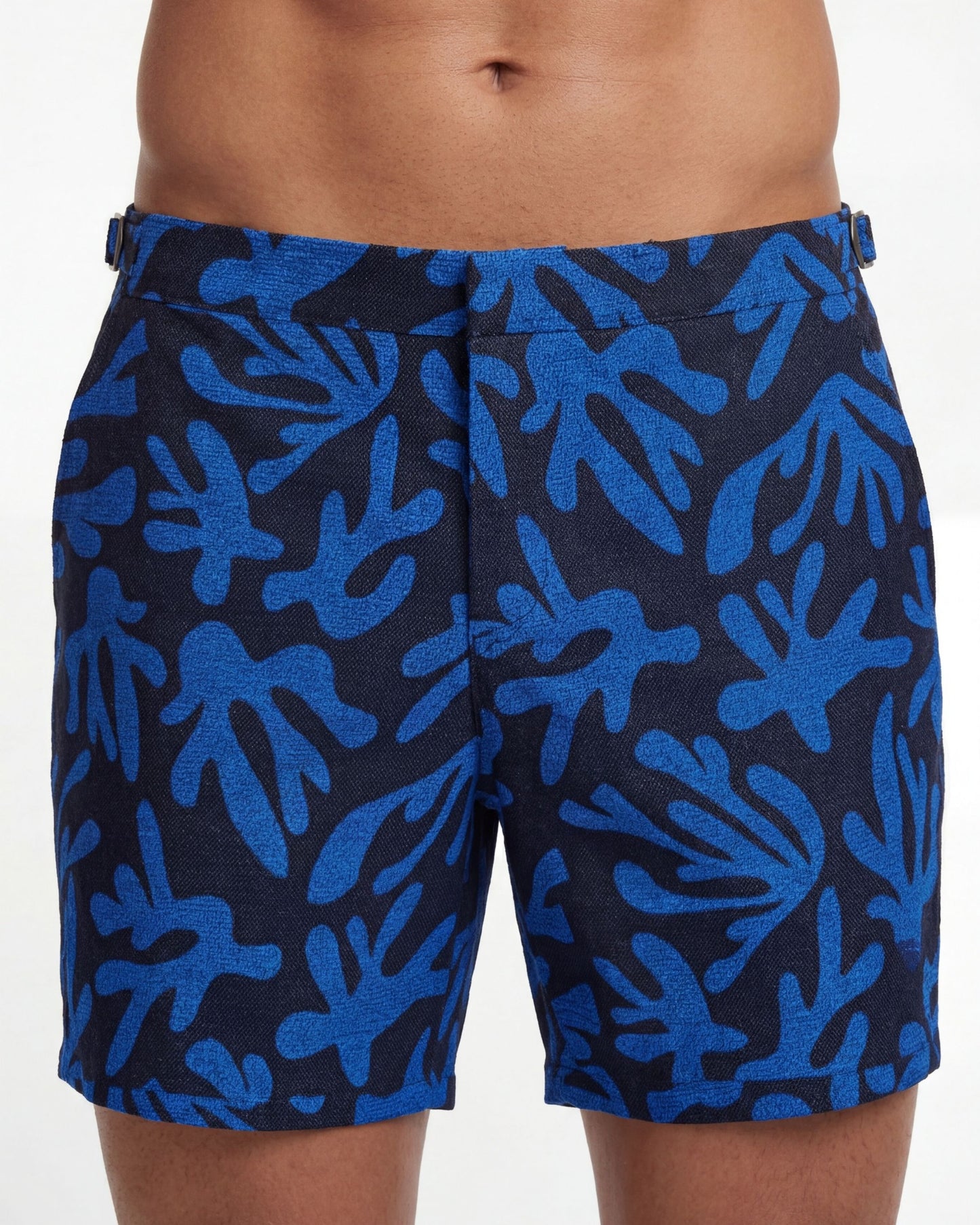 POOL LOOP CORAL CANVAS SWIM SHORT IN BLUE
