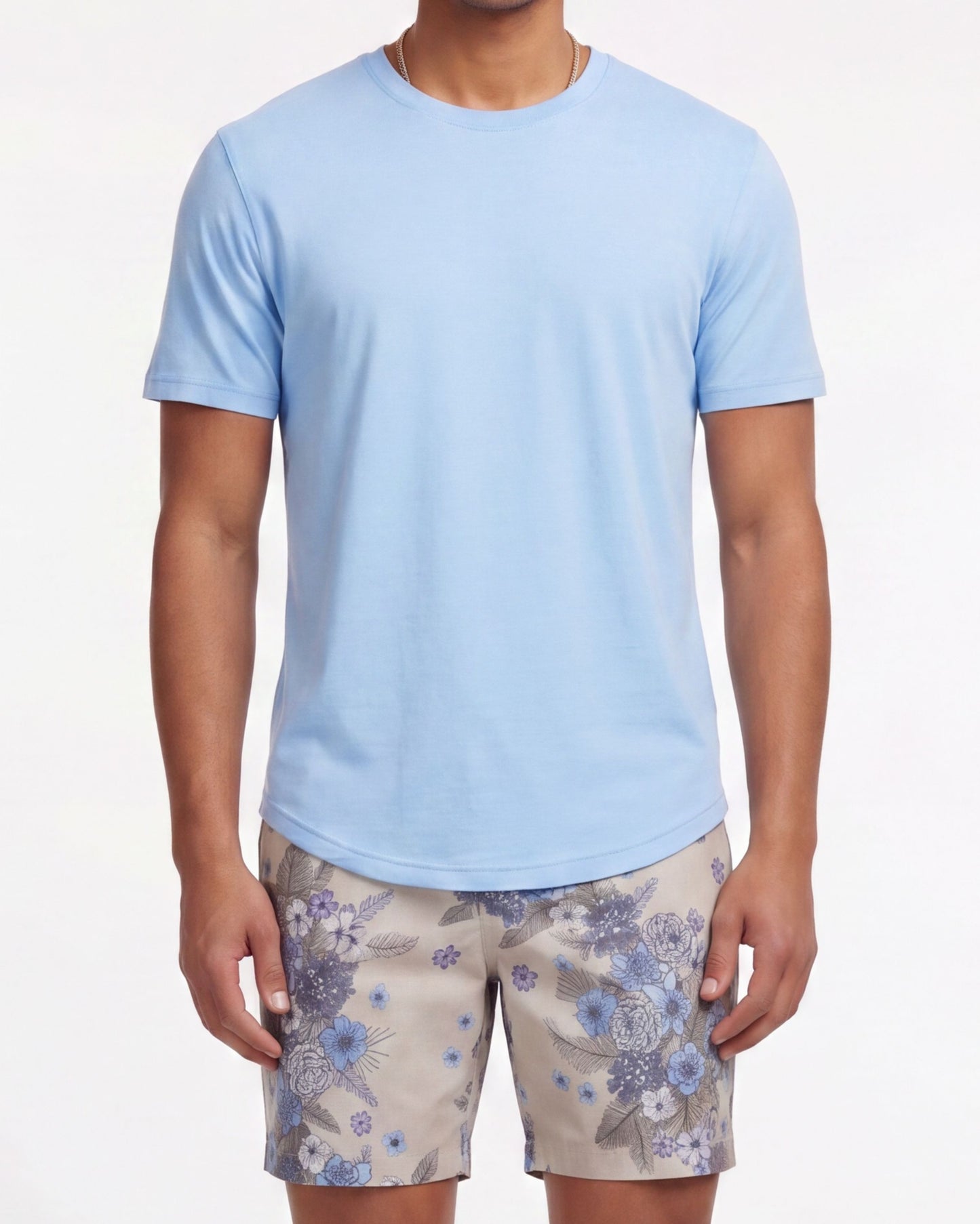 CLYDE CLUMPED FLORAL NATURAL MENS FLAT FRONT SHORT