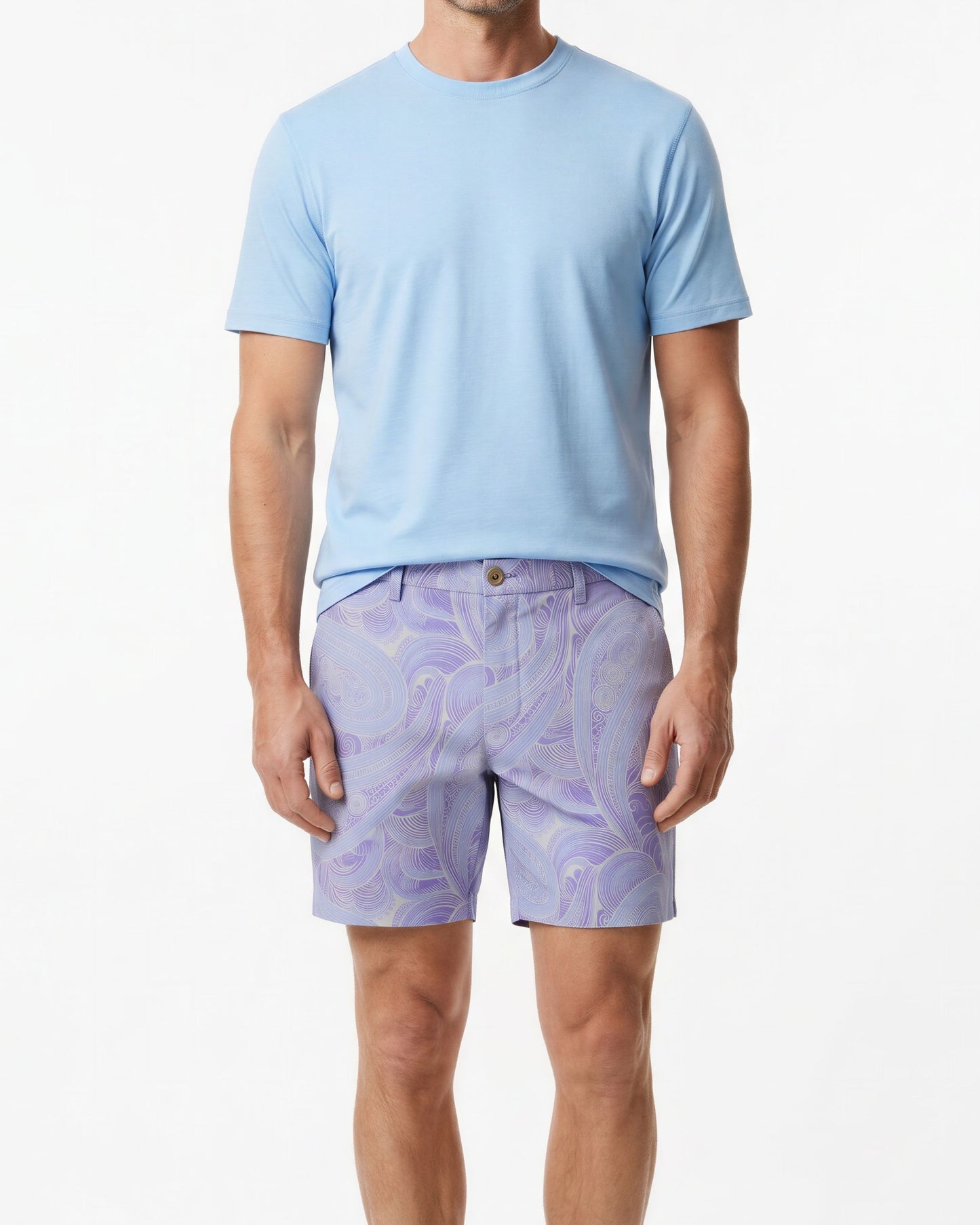 CLYDE MARAKESH PAISLEY HELIO MENS FLAT FRONT SHORT