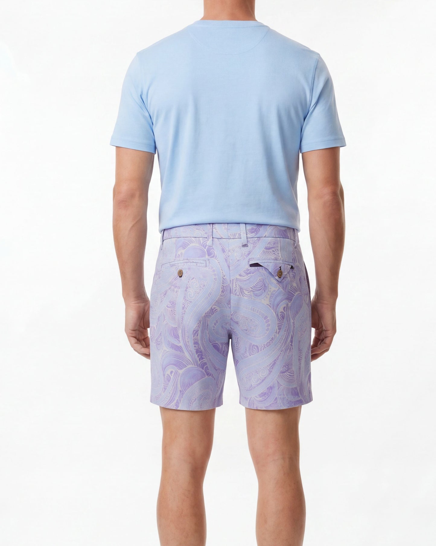 CLYDE MARAKESH PAISLEY HELIO MENS FLAT FRONT SHORT