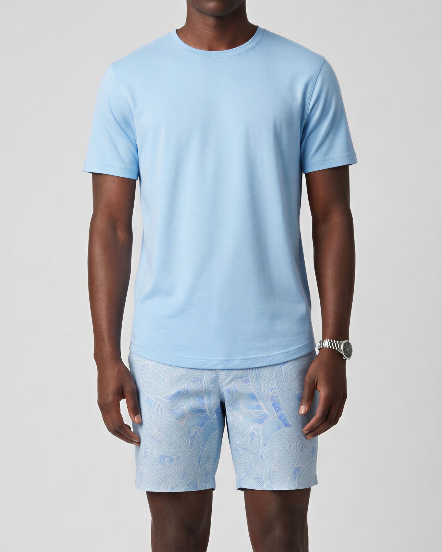 CLYDE MARAKESH PAISLEY TEAL MENS FLAT FRONT SHORT