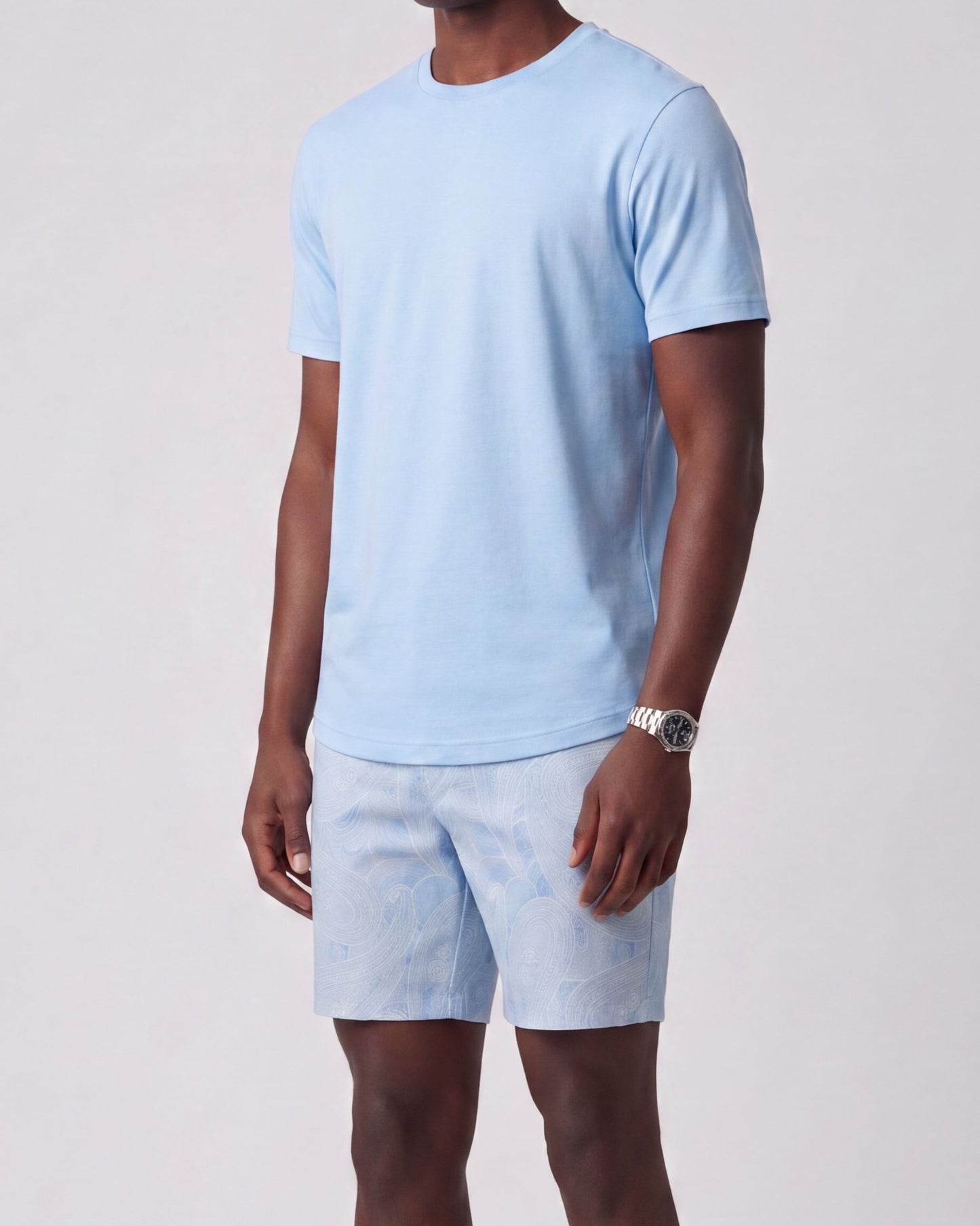 CLYDE MARAKESH PAISLEY TEAL MENS FLAT FRONT SHORT