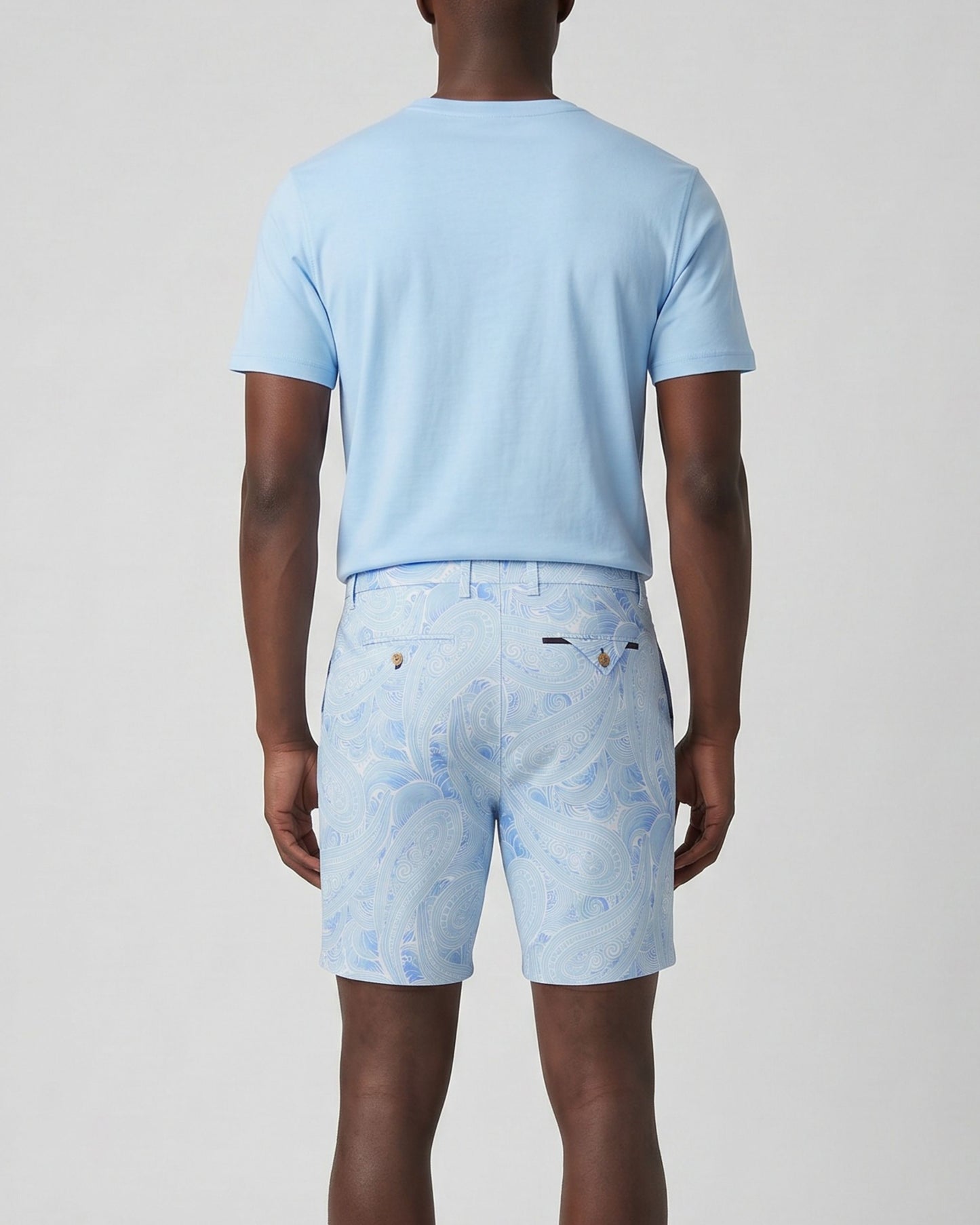 CLYDE MARAKESH PAISLEY TEAL MENS FLAT FRONT SHORT